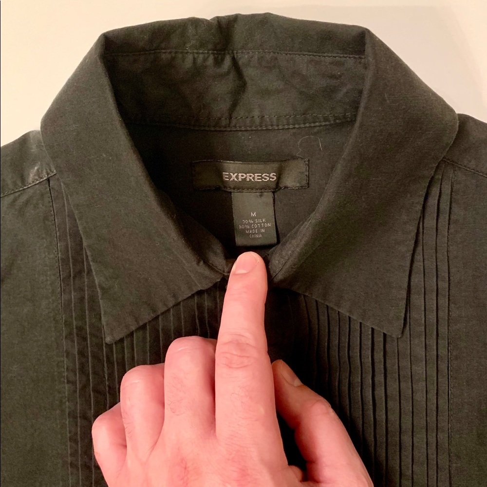 Men’s M Black Cotton Tuxedo shirt